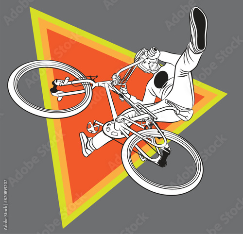 illustration of a BMX bike and bicycle parts