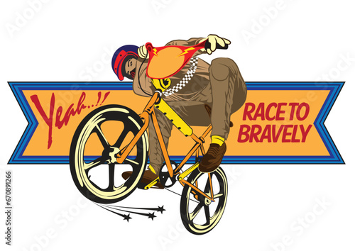 illustration of a BMX bike and bicycle parts