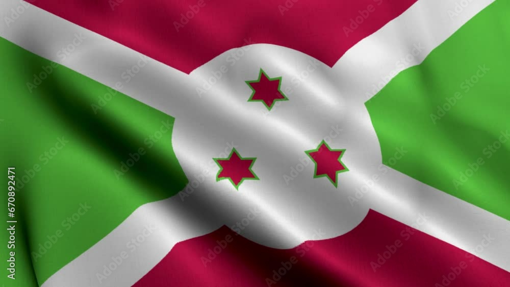 Burundi Flag. Waving Fabric Satin Texture of the Flag Burundi 3D illustration. Real Texture Flag of the Republic of Burundi Burundi Flag. Waving Fabric Satin Texture of the Flag Burundi 3D illustration. Real Texture Flag of the Republic of Burundi