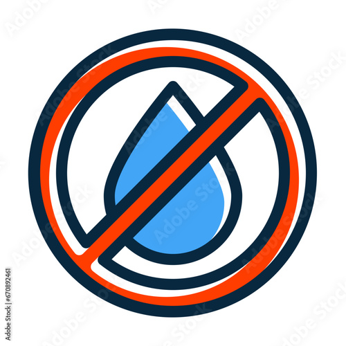 No Liquids Vector Thick Line Filled Dark Colors