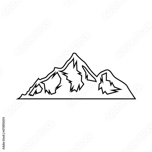Mountains icon vector. hike illustration sign. wild nature symbol or logo.