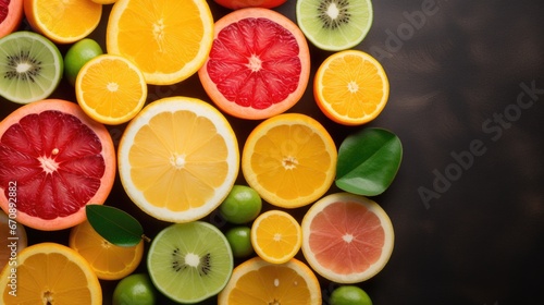 Healthy fruit. copyspace and top view for background.