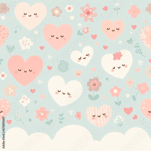 pattern with hearts and flower