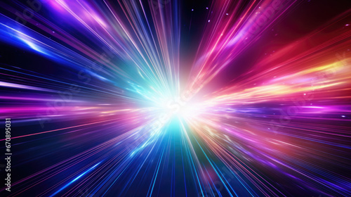Light speed hyperspace warp background. photo