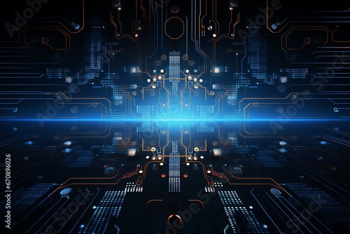 Circuit board background image with hi-tech digital technology concept