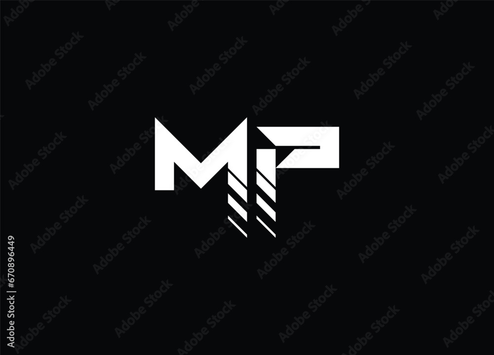 Fototapeta premium MP letter logo and monogram logo