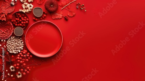 Lunar New Year s celebration party concept background.