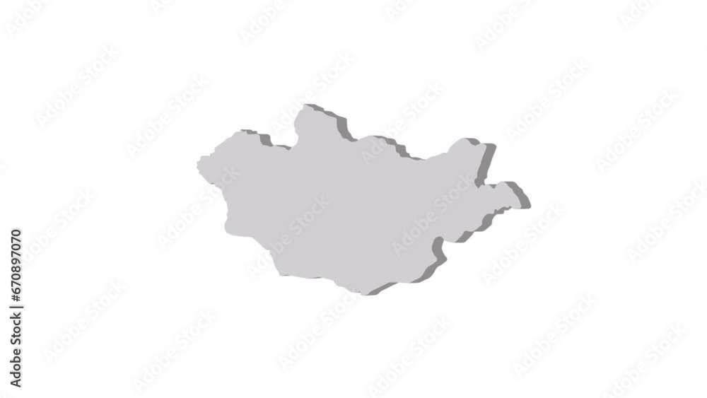 Mongolia map 3d grey on white background. Dynamic 4K animation motion graphics unleashed. Mongolia map 3d grey on white background. Dynamic 4K animation motion graphics unleashed.