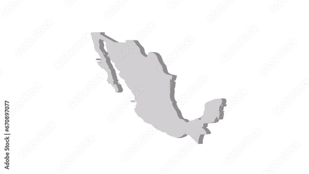 Mexico map 3d grey on white background. Dynamic 4K animation motion graphics unleashed. Mexico map 3d grey on white background. Dynamic 4K animation motion graphics unleashed.