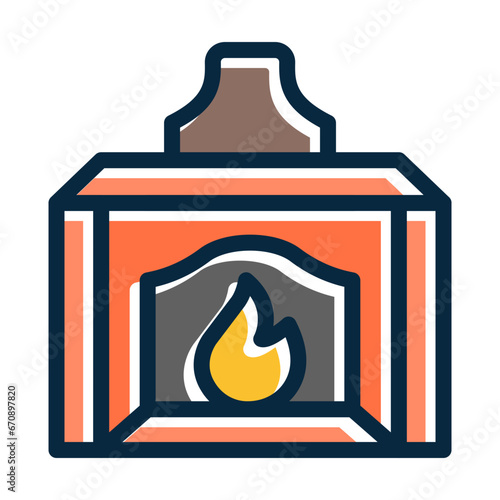 Incineration Vector Thick Line Filled Dark Colors