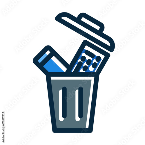 Ewaste Vector Thick Line Filled Dark Colors
