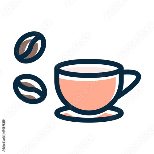 Caffeine Vector Thick Line Filled Dark Colors