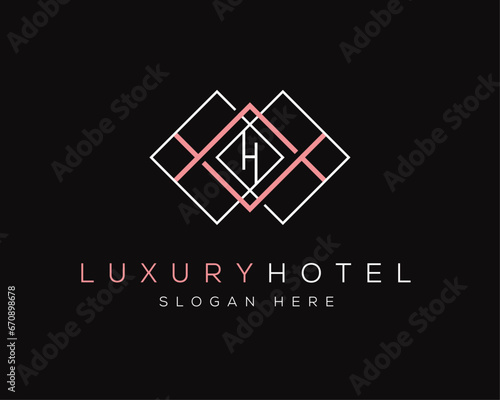 Luxury Initial Letter H Logo Icon Design Vector Template. Abstract Geometric Logo