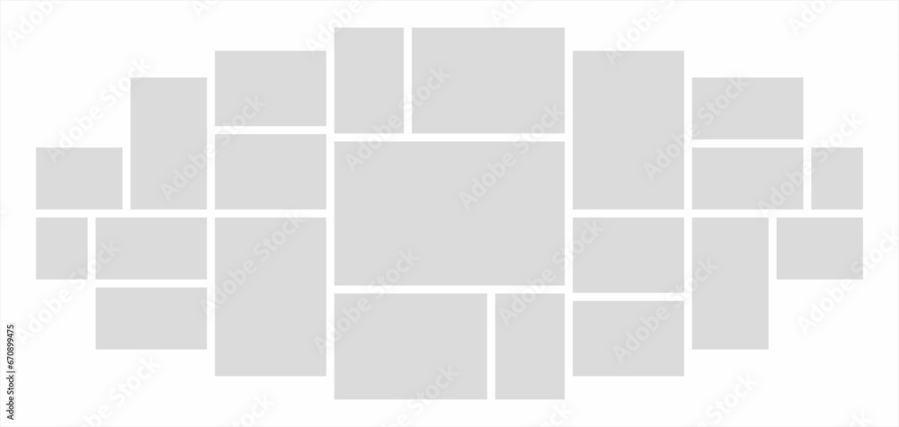 Pictures or photos frame collage. comics page grid layout abstract photo frames and digital photo wall template Pictures or photos frame collage. comics page grid layout abstract photo frames and digital photo wall template