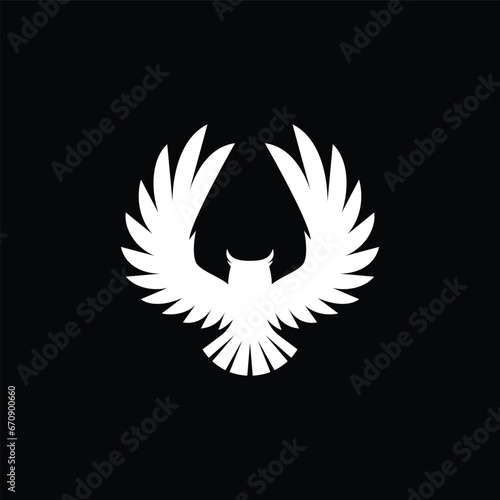 flying owl logo vector icon illustration