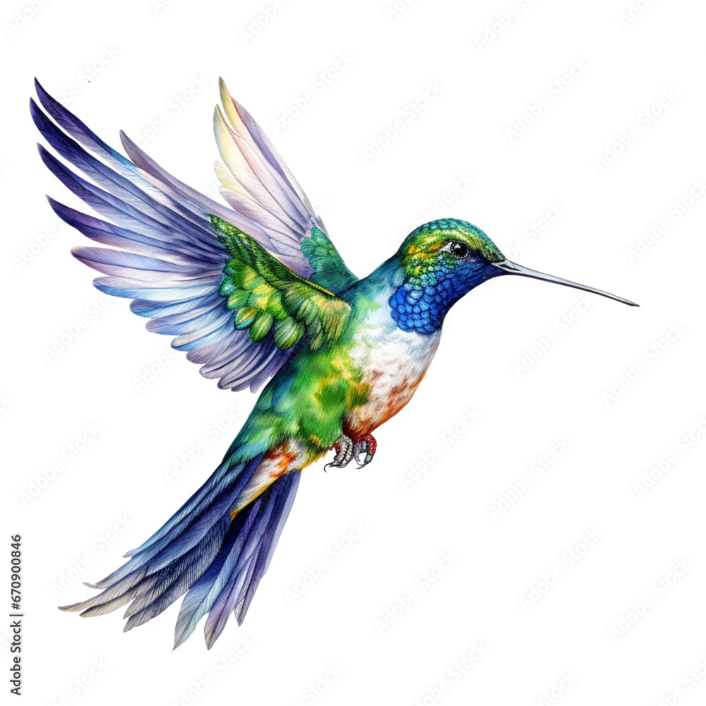 Fototapeta premium watercolor hummingbird ,watercolor illustrations