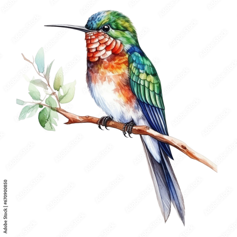 Obraz premium watercolor hummingbird ,watercolor illustrations