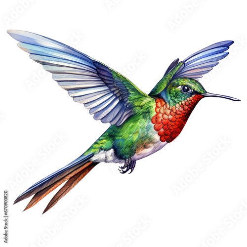 watercolor hummingbird ,watercolor illustrations © Chanyanee