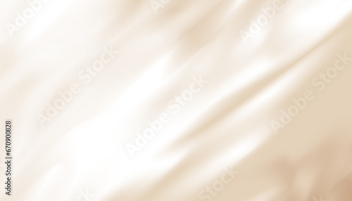 Background Shadow with soft light of Brown Laves reflection pattern overlay on white wall Studio room,Vector Empty Backdrop Scene with copy space for cosmetics,Beauty,product presentation,Advertising