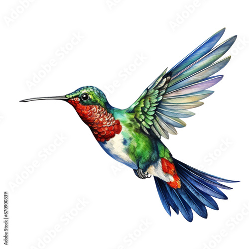 watercolor hummingbird ,watercolor illustrations © Chanyanee