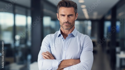 Portrait of confident businessman. © morepiixel