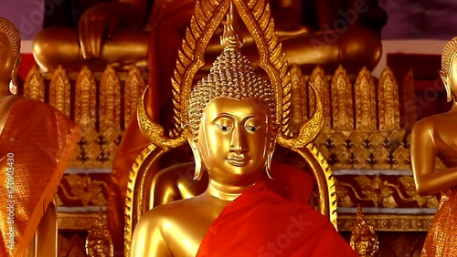 Wallpaper Mural Close-up golden buddha statue in the temple Torontodigital.ca