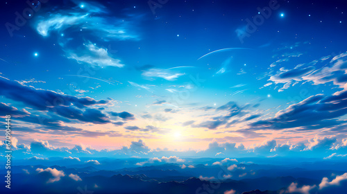 Illustration of sky with clouds. Abstract background