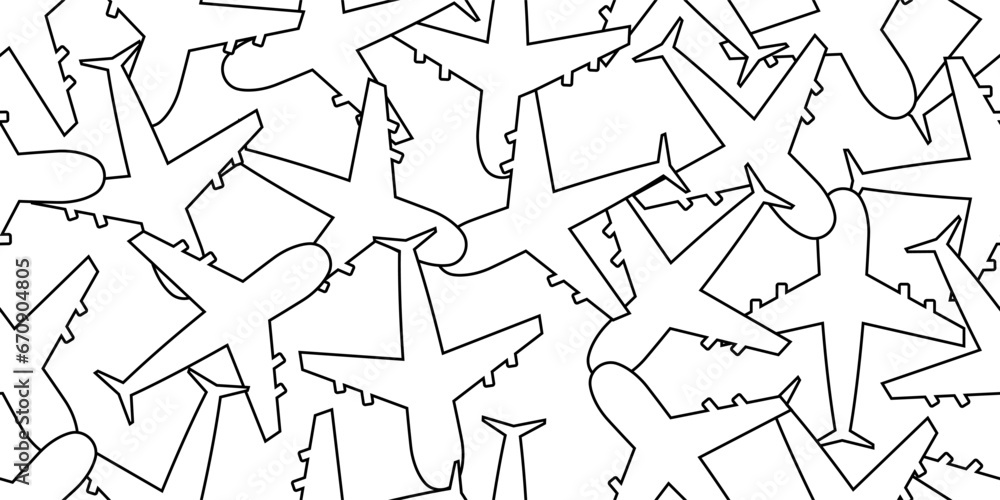 outline abstract airplane seamless pattern outline abstract airplane seamless pattern