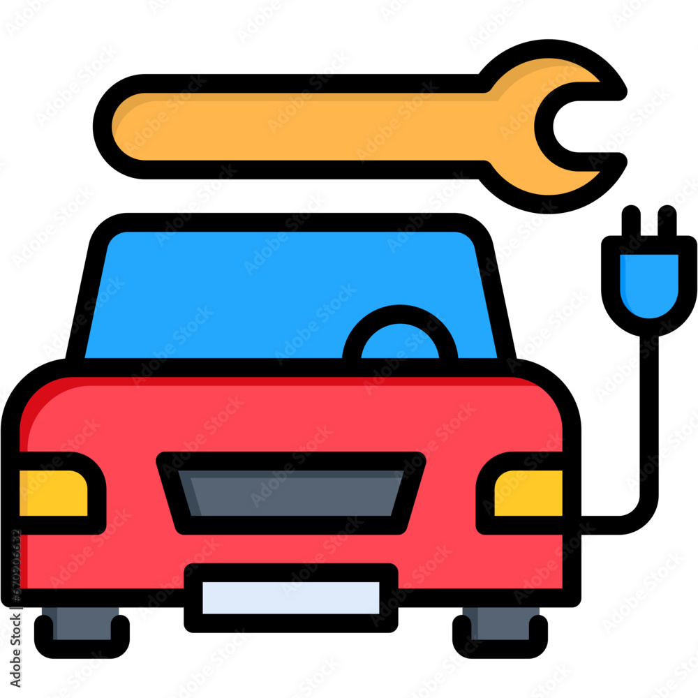 Electric Car Service Icon