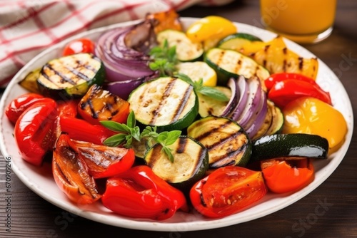 variety of grilled vegetables with seasoning © altitudevisual