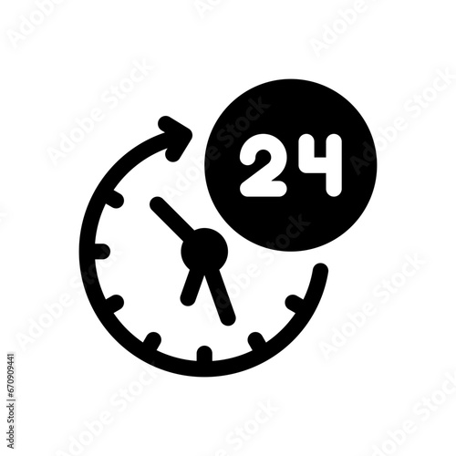 24 hours glyph icon