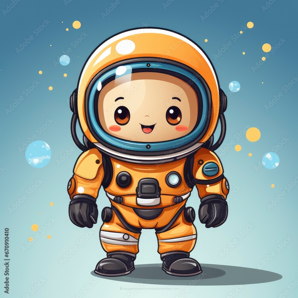 Cute Astronaut Lean Rocket , Cartoon, Icon Illustration Cute Astronaut Lean Rocket , Cartoon, Icon Illustration