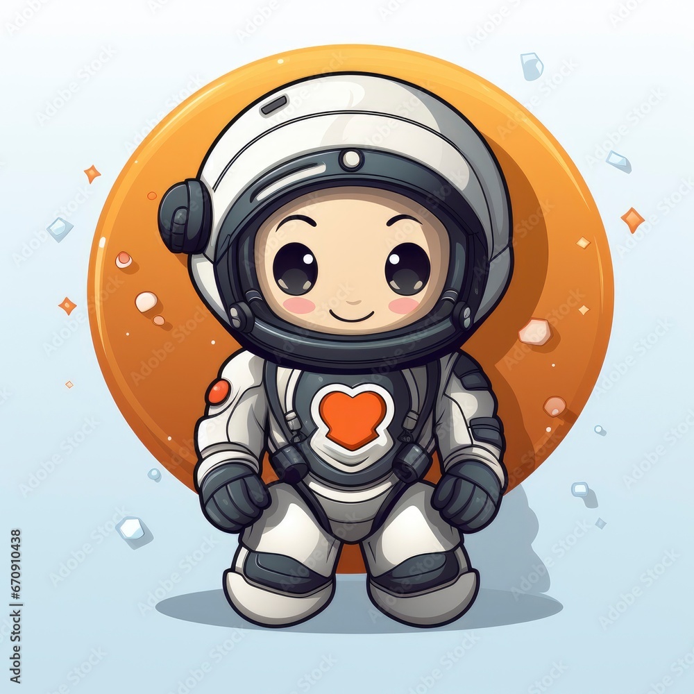 Cute Astronaut Love Heart Sign Space , Cartoon, Icon Illustration Cute Astronaut Love Heart Sign Space , Cartoon, Icon Illustration