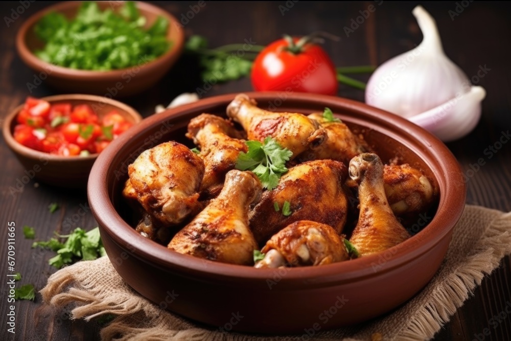 chicken drumsticks marinated in jerk sauce in a bowl chicken drumsticks marinated in jerk sauce in a bowl