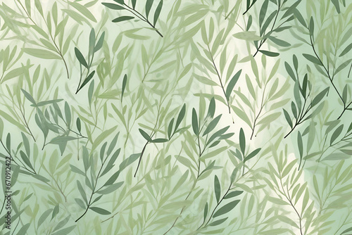 leaves pastel light green pattern background