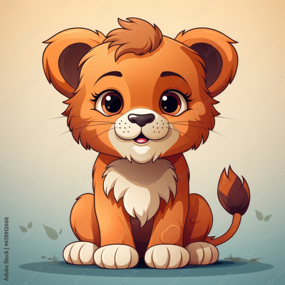 Cute Baby Lion , Cartoon, Icon Illustration Cute Baby Lion , Cartoon, Icon Illustration