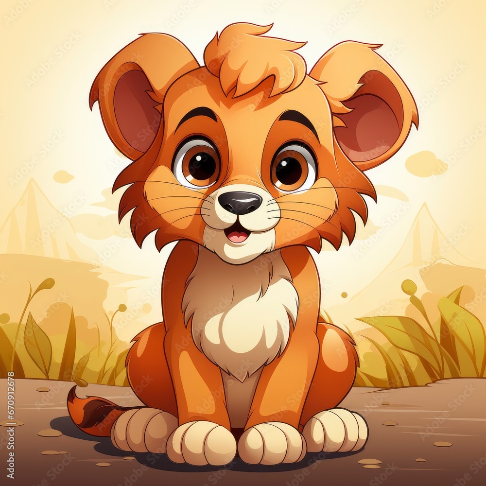 Cute Baby Lion , Cartoon, Icon Illustration Cute Baby Lion , Cartoon, Icon Illustration