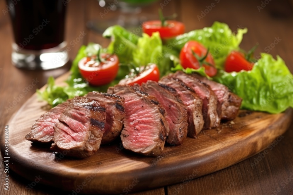 grilled lamb chops served on a bed of lettuce