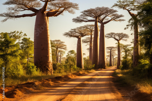 Leinwand Poster Avenue of the Baobabs, Madagascar