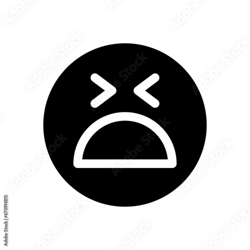 frown glyph icon photo