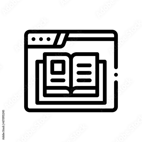 online learning line icon