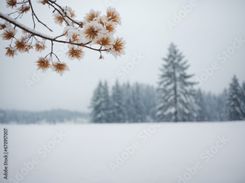 winter snow background. AI Generative © shital