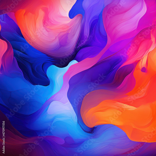 Abstract vibrant colored background - blue orange and violet tones.Generative AI