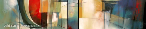 Panel kuchenny z motywem Modern impressionism technique. Wall poster print template. Abstract painting art. Hand drawn by dry brush of paint background texture. Oil painting style. Artistic pattern generative AI