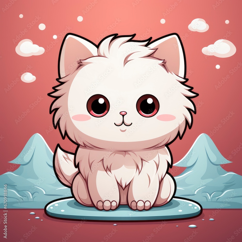 Cute Ghost Cat , Cartoon, Icon Illustration Cute Ghost Cat , Cartoon, Icon Illustration