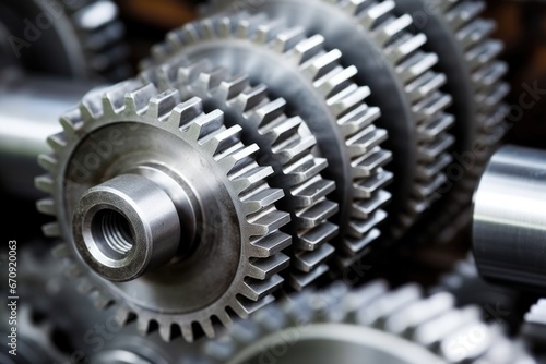 high resolution image of metal lathe gears