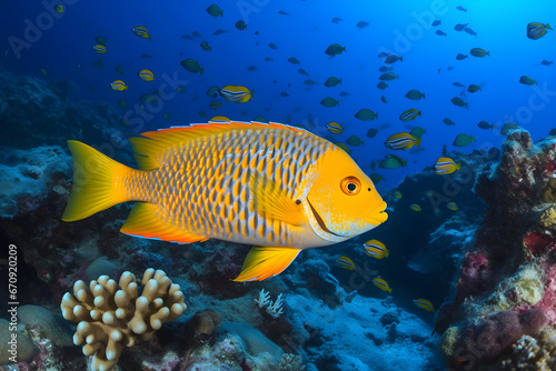 yellow tang fish. 