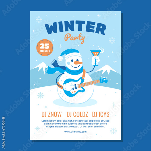 Winter Party Poster Flyer Template