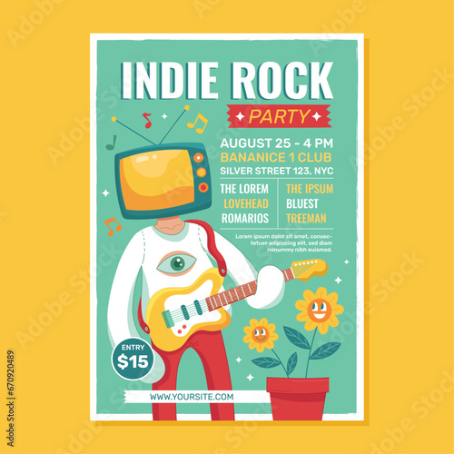 Indie Rock Party Poster Flyer Template