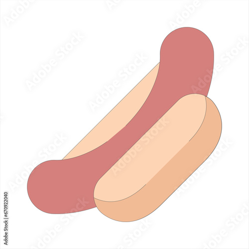 Hod dog vector. Hod dog logo.cartoon food of hot dog isolated white background